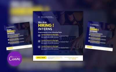 Modèle de conception Canva pour l&amp;#39;embauche gratuite de stagiaires