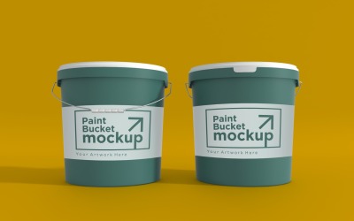 Plastic Paint Bucket Container packaging mockup 23