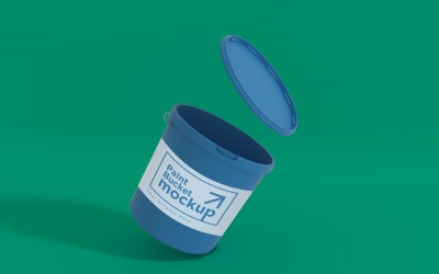 Plastic Paint Bucket Container packaging mockup 28