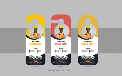 Real estate construction or home renovation door hanger or handyman home repair door hanger design