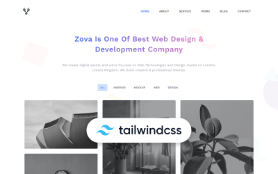 Zova - Minimal Tailwind CSS 3 HTML šablona