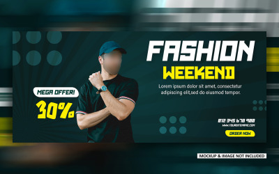 BEZPŁATNY baner reklamowy marki w mediach społecznościowych Szablon projektu okładki EPS