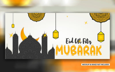 FREE Eid greeting post design with bold mandala art EPS vector banner design template.