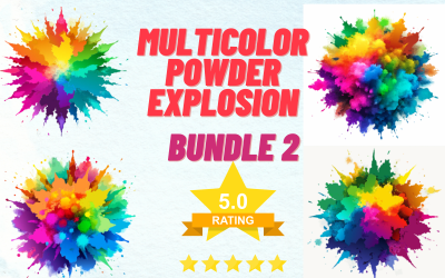 Pack d&amp;#39;explosion de poudre multicolore : 10 designs vibrants BUNDLE 2