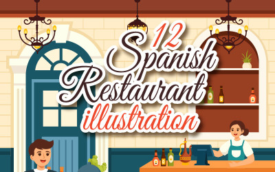 12 Illustration de restaurant espagnol