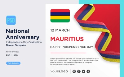 Baner z okazji Święta Narodowego Mauritiusa