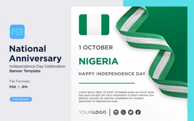 Banner de celebração do Dia Nacional da Nigéria