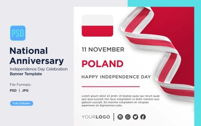 Banner för firande av Polens nationaldag