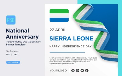 Banner per la celebrazione della festa nazionale della Sierra Leone