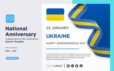 Ukraine National Day Celebration Banner