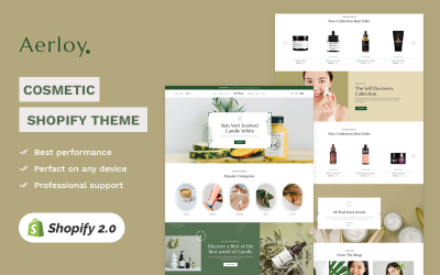 Aerloy - Kosmetik och tillbehör Shopify 2.0 Multi-purpose Responsive Theme på hög nivå