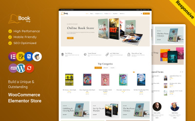 BookShop - Bokhandel och stationär butik Elementor WooCommerce-tema