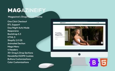 Magazineify - Tema Shopify 2.0 da revista