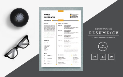 Professionell minimalistisk CV-mall Word, Clean Modern CV-CV-mall för chefer