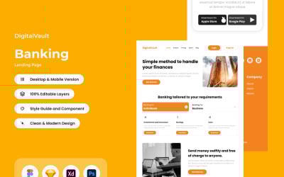 DigitalVault - Банківська цільова сторінка V1