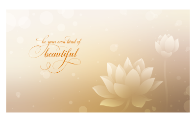 Inspirierende Hintergründe 14400x8100px mit Lotusblumen und Zitat über einzigartige Schönheit