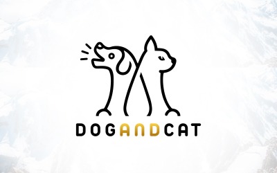 Класний дизайн логотипу собаки та кота