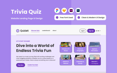 Quizlet - Página inicial do quiz de curiosidades V1