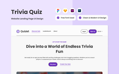 Quizlet - Página inicial do quiz de curiosidades V3