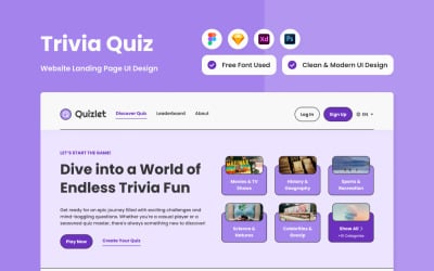 Quizlet — strona docelowa quizu ciekawostek V1