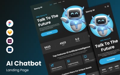 Savvy AI - Pagina di destinazione AI Chatbot V2