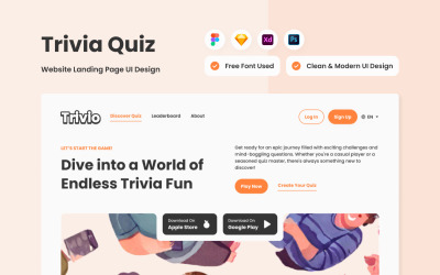 Trivio - Trivia Quiz Landing Page V1