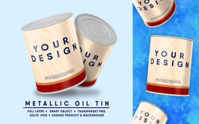 Dünnes Mockup aus metallischem Öl, leicht bearbeitbar