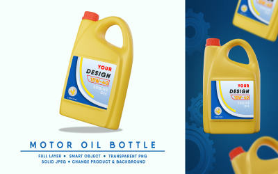 Makieta butelki oleju silnikowego I łatwa do edycji