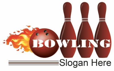 Modelli di logo per sport da bowling