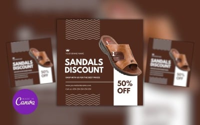 Plantilla de diseño de venta de descuento de sandalias