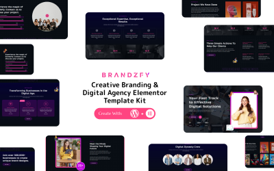 Brandzfy - Creatieve branding en digitaal bureau Elementor-sjabloonkit