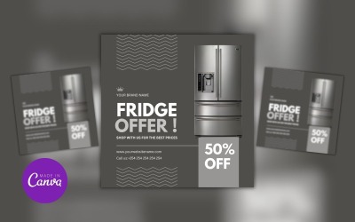 Fridge Discounted Offer Sale Design Template