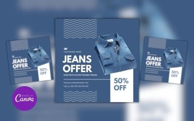 Jeans met korting aanbieding verkoop ontwerpsjabloon