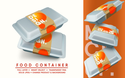 Maquete de recipiente de plástico para alimentos I fácil editável
