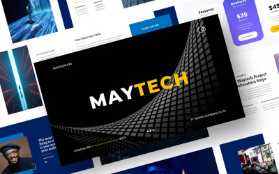 Maytech – IT cég technológiai PowerPoint prezentációs sablon