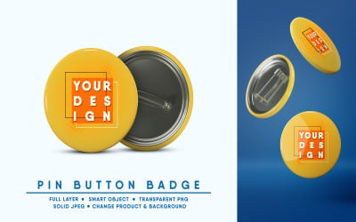 Mockup badge pulsante pin I facilmente modificabile