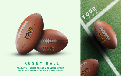 Mockup di pallone da rugby I facilmente modificabile