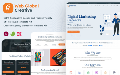 WebGlobal: kit de plantillas de elementos creativos, marketing digital, desarrollo web
