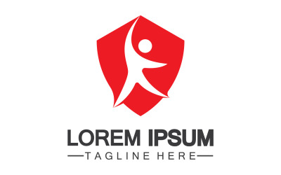Bouclier de sécurité personnes succès logo v1