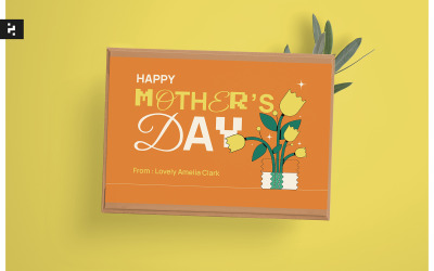 Cartão Laranja Criativo para o Dia das Mães
