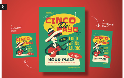 Zöld Cinco De Mayo szórólap