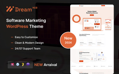 DreamHub – Software Marketing WordPress-tema