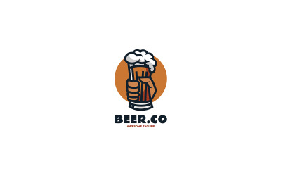 Logo della mascotte semplice della birra 1