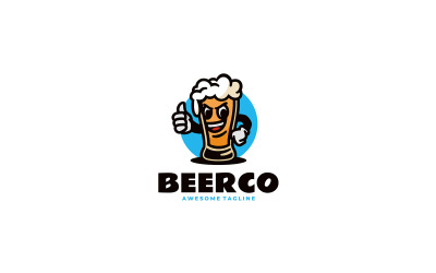 Logotipo de dibujos animados de mascota de cerveza 1