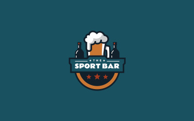 Logotipo de mascota simple de Sport Bar 1