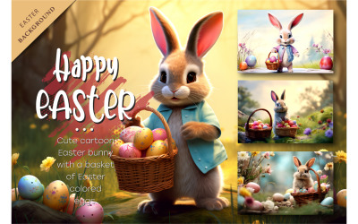 Simpatico coniglietto pasquale. Sfondo di Pasqua.