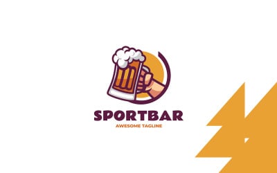 Logotipo De Mascota Simple De Sport Bar