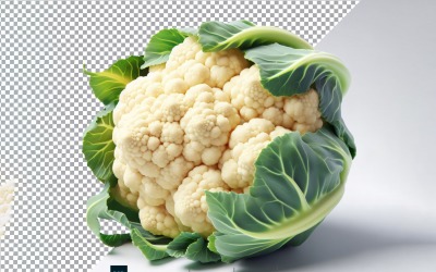 Karfiol friss zöldség átlátszó háttér 03