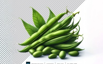 Grüne Bohnen, frisches Gemüse, transparenter Hintergrund 02