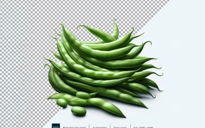 Grüne Bohnen, frisches Gemüse, transparenter Hintergrund 06